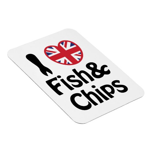 Ich höre [Liebe] Fisch und Chips Magnet (Rechte Seite)
