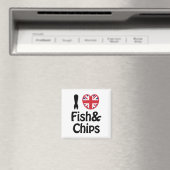 Ich höre [Liebe] Fisch und Chips Magnet (In Situ (Geschirrspüler))
