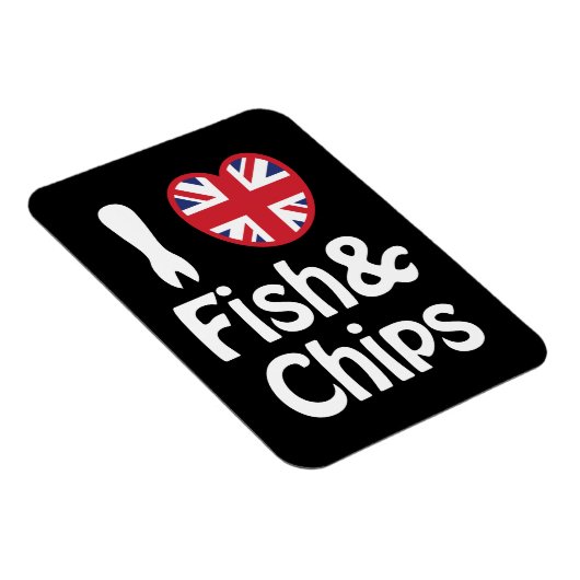 Ich höre [Liebe] Fisch und Chips Magnet (Rechte Seite)
