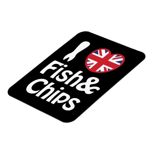 Ich höre [Liebe] Fisch und Chips Magnet (Linke Seite)