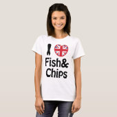 Ich höre [Liebe] Fisch und Chips T-Shirt (Vorne ganz)