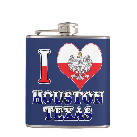 Ich höre Liebe Houston Texas Flachmann (Vorderseite)