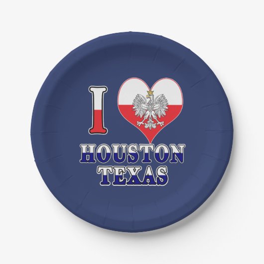 Ich höre Liebe Houston Texas Pappteller (Vorderseite)
