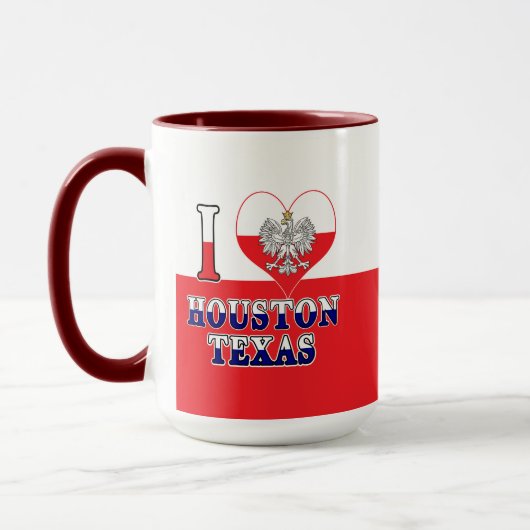 Ich höre Liebe Houston Texas Tasse (Links)