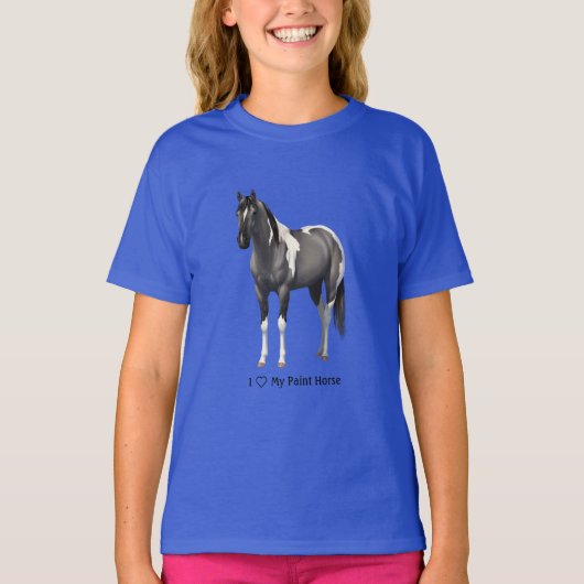 Ich höre (Liebe) mein Grulla Pinto Paint Horse T-Shirt (Vorderseite)