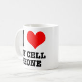 ICH HÖRE (LIEBE) mein Handy Kaffeetasse (Vorderseite Links)