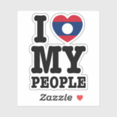 Ich höre (Liebe) meine Lao-Leute Aufkleber (Blatt)