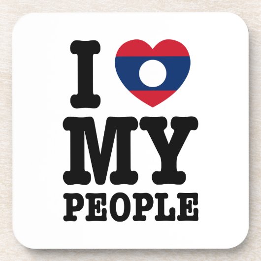 Ich höre (Liebe) meine Lao-Leute Getränkeuntersetzer (Vorderseite)