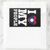 Ich höre (Liebe) meine Lao-Leute Rechteckiger Aufkleber (Tasche)