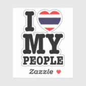 Ich höre (Liebe) Meine Thai-Leute Aufkleber (Blatt)