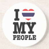 Ich höre (Liebe) Meine Thai-Leute Getränkeuntersetzer (Vorne)