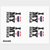 Ich höre (Liebe) Meine Thai-Leute Rechteckiger Aufkleber (Blatt)