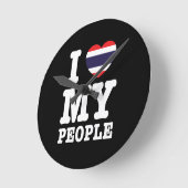 Ich höre (Liebe) Meine Thai-Leute Runde Wanduhr (Winkel)