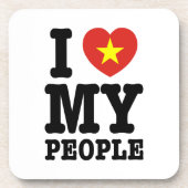 Ich höre (Liebe) meine Vietnam-Leute Getränkeuntersetzer (Vorderseite)