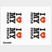 Ich höre (Liebe) meine Vietnam-Leute Rechteckiger Aufkleber (Blatt)