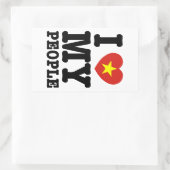 Ich höre (Liebe) meine Vietnam-Leute Rechteckiger Aufkleber (Tasche)