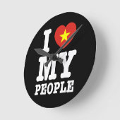 Ich höre (Liebe) meine Vietnam-Leute Runde Wanduhr (Winkel)