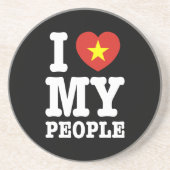 Ich höre (Liebe) meine Vietnam-Leute Sandstein Untersetzer (Vorne)