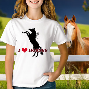Ich höre Liebe Pferde Aufzuchten Silhouette T-Shirt