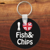 Ich höre [Liebe] Schlüsselanhänger Fisch & Chips (Vorderseite)