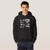 Ich höre [Liebe] Südkorea Hangul Koreanische Sprac Hoodie (Vorne ganz)