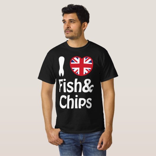 Ich höre [Liebe] T - Shirt Fisch & Chips (Vorne ganz)