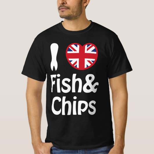 Ich höre [Liebe] T - Shirt Fisch & Chips (Vorderseite)
