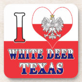 Ich höre Liebe White Deer Texas Getränkeuntersetzer (Vorderseite)