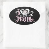 Ich höre Mama rosa Ovaler Aufkleber (Tasche)