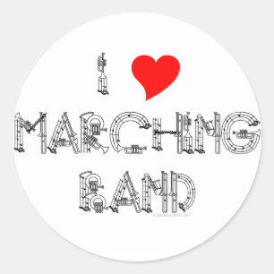 Ich höre Marching Band Runder Aufkleber
