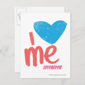 Ich höre Me Aqua/Pink Postkarte (Vorne/Hinten)