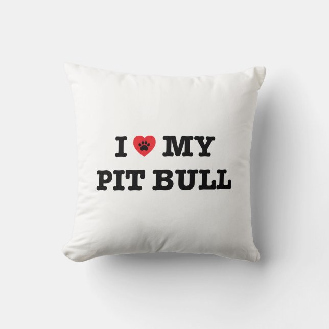 Ich höre mein Pit Bull Throw Kissen (Vorderseite)