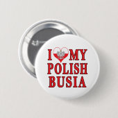 Ich höre mein polnisches Busia Button (Vorne & Hinten)