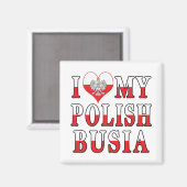 Ich höre mein polnisches Busia Magnet (Vorderseite/Rückseite)
