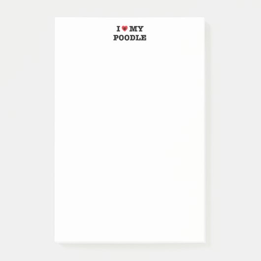 Ich höre mein Poodle Post-it Klebezettel (Vorderseite)