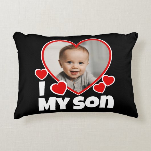 Ich höre mein Sohn Personalisiertes Foto Dekokissen (Vorderseite)