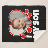 Ich höre mein Sohn Personalisiertes Foto Sherpadecke (Vorderseite (Horizontal))