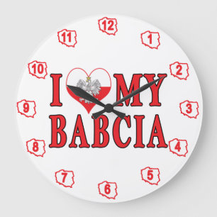 Ich höre meine Babcia Große Wanduhr