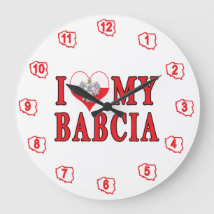 Ich höre meine Babcia Große Wanduhr