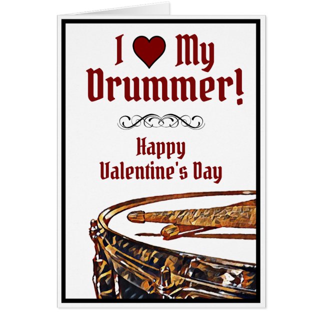 ICH HÖRE MEINE DRUMMER Valentine Card Snare Drum S (Vorne)
