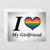 Ich höre meine Freundin Lesbian Pride Typografie Postkarte (Vorne/Hinten)