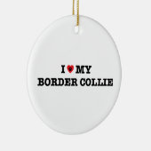 Ich höre meine Grenzkollie Keramikornament (Rechts)