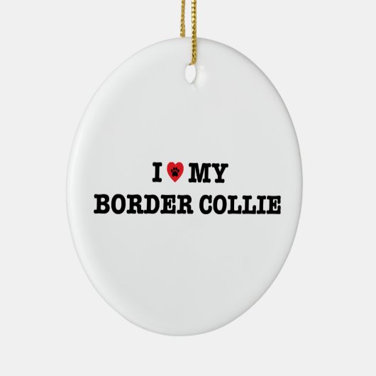 Ich höre meine Grenzkollie Keramikornament (Rechts)