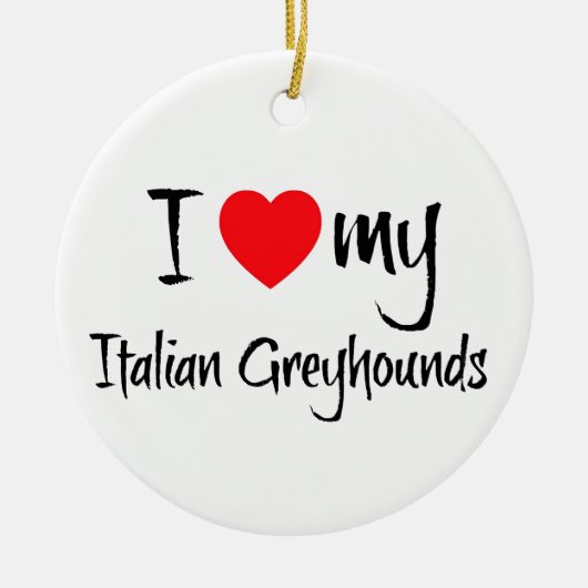 Ich höre meine italienischen Windhunde-Hunde Keramikornament (Vorne)