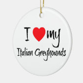 Ich höre meine italienischen Windhunde-Hunde Keramikornament (Links)