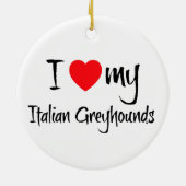 Ich höre meine italienischen Windhunde-Hunde Keramikornament (Hinten)
