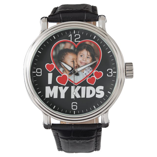 Ich höre meine Kinder Personalisiertes Foto Armbanduhr (Vorderseite)