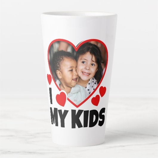 Ich höre meine Kinder Personalisiertes Foto Milchtasse (Vorderseite)