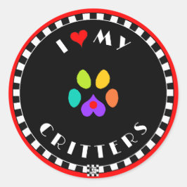 Ich höre meine Kritter Runder Aufkleber