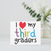 Ich höre meine Liebe des Lehrers der dritten Klass Postkarte (Stehend Vorderseite)